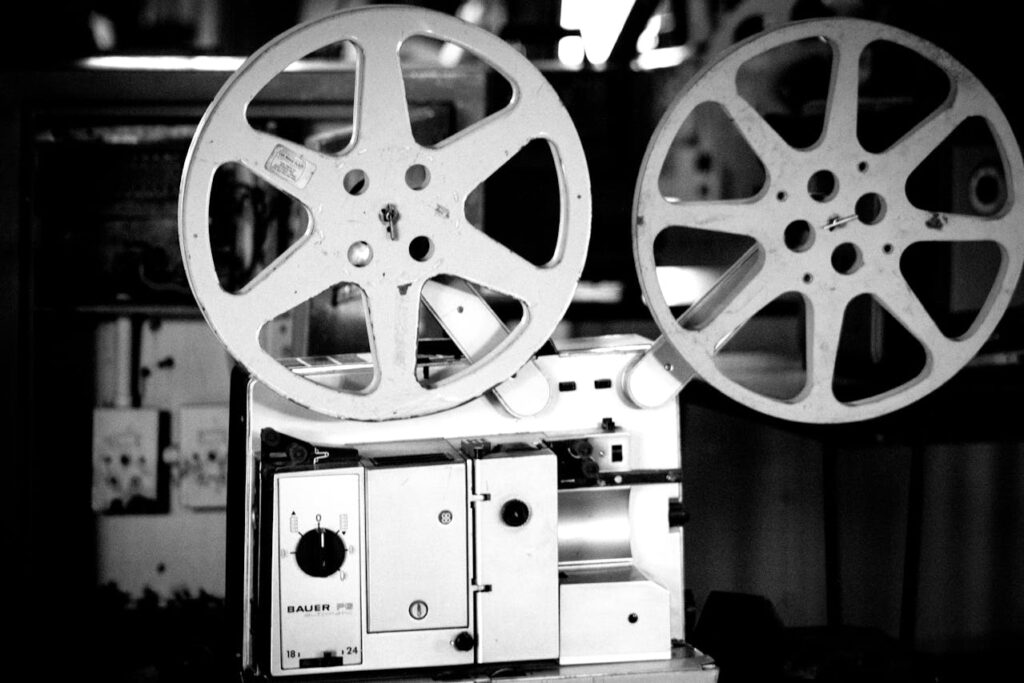 An old school movie projector.